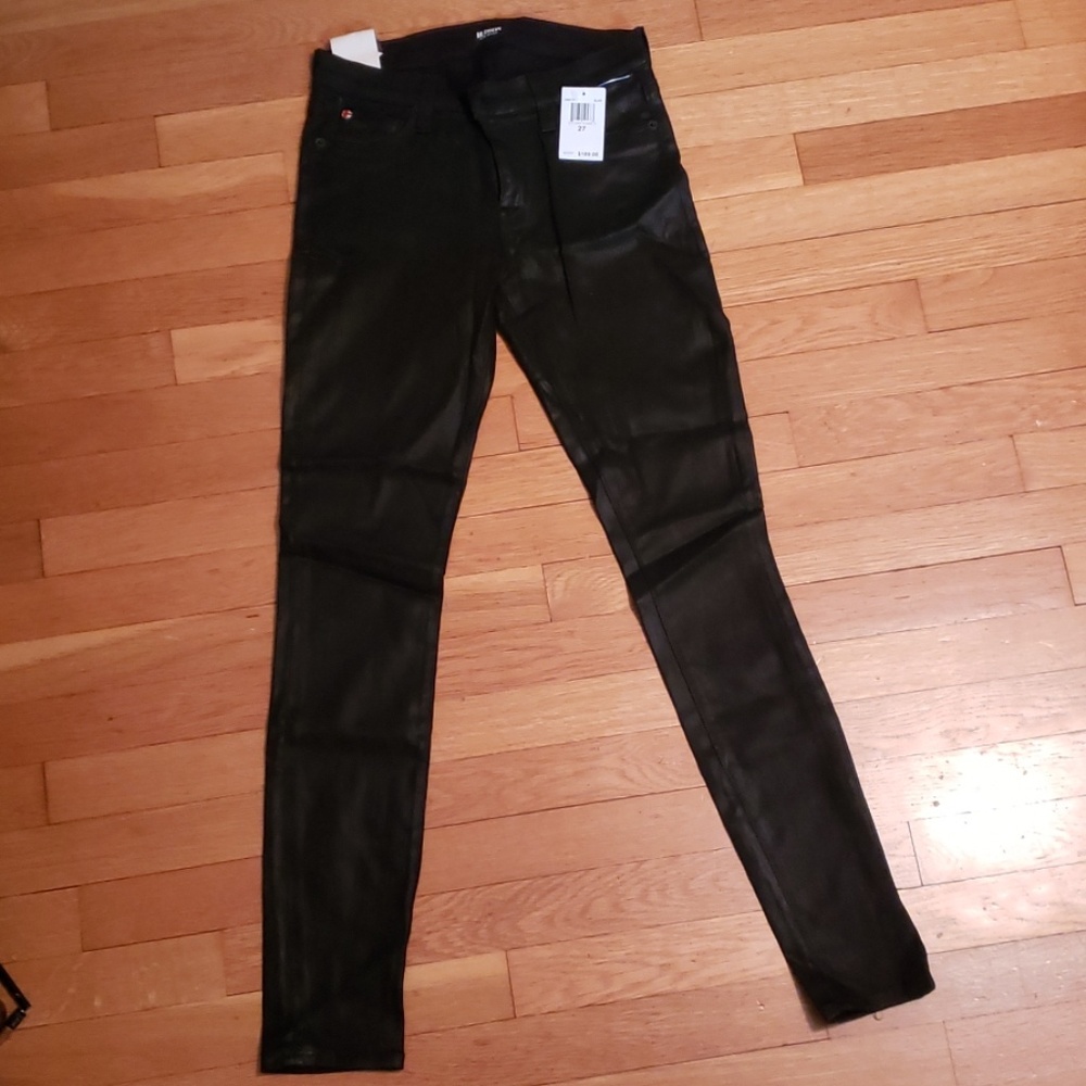 Shiny Black Hudson Tapered Jeans With Tags